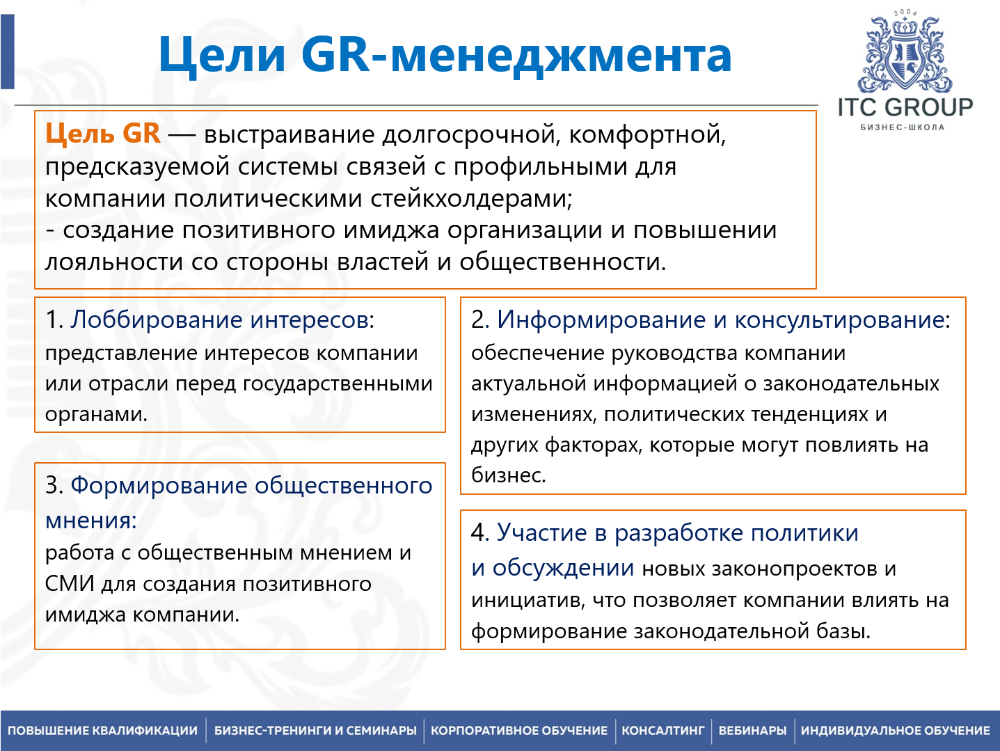 20 апреля 2026 года прошёл семинар на тему "Взаимодействие с органами власти. GR. Лоббирование интересов компании"