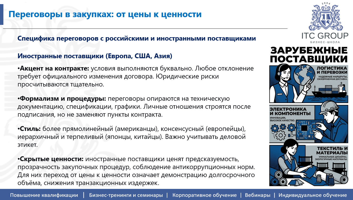 16 сентября 2026 года прошёл семинар на тему "Переговоры с поставщиками. Переговоры в закупках"