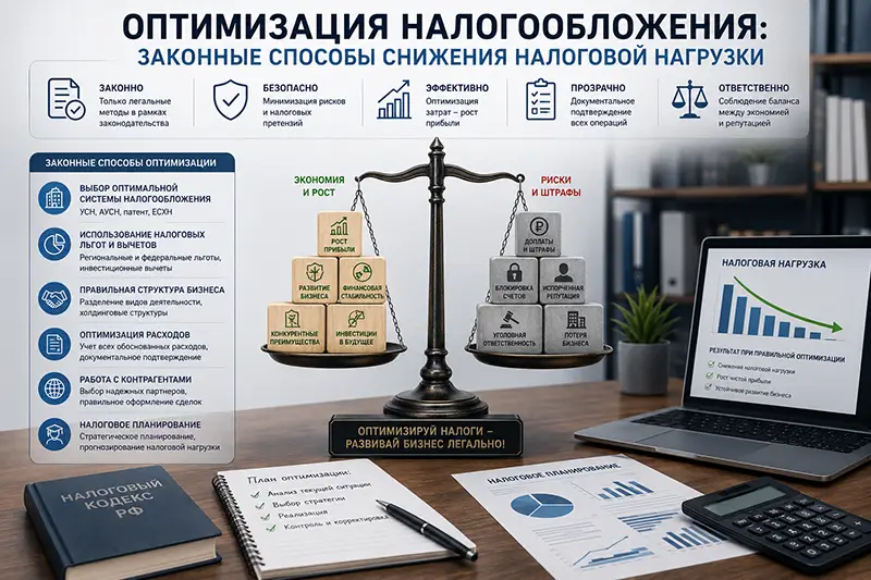 Оптимизация налогообложения: законные способы снижения налоговой нагрузки